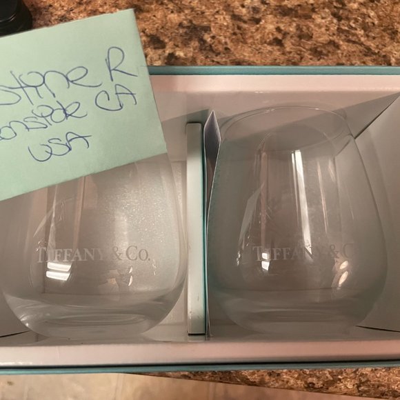Tiffany & Co. Dining Tiffany Co Stemless Wine Glasses Poshmark